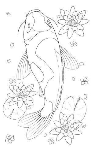 The best collection of koi fish coloring pages for adults. Realistic Coloring Pages Koi Fish Tattoo Coloring Pages # ...