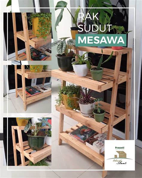 Buy ✉❁ rak trolley 3 tingkat storage rack besi bekas barang serbaguna bertingkat beroda bergerak bilik dapur tidur ala ikea set online at lazada malaysia. Rak Bunga dari Kayu Minimalis Bertingkat - Jual Furniture ...