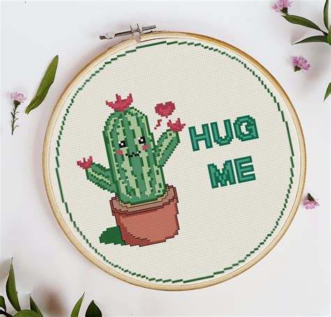 Unique cross stitch patterns for modern cross stitchers. Cactus cross stitch pattern cute cross stitch plant cross ...