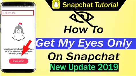 How to set up 'my eyes only' · on the camera tab, tap the memories button to the left of the camera button (which looks like a set of two cards). How To Get My Eyes Only On Snapchat - YouTube