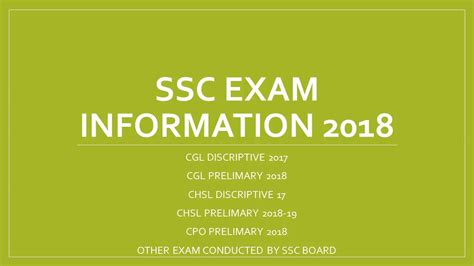 Detailed notification regarding the same will be out in early december. SSC EXAM INFORMATION 2018 - YouTube