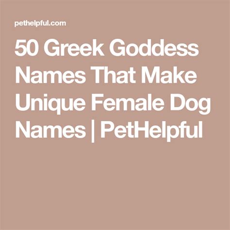 But lots of breeds are very similar to each other, which can make that trickier. 101 Greek Goddess Names That Make Epic Female Dog Names ...