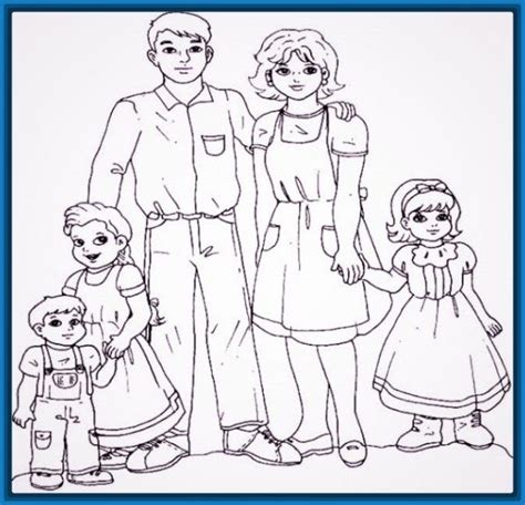 Así es, porque además de enviar un mensaje bonito, los niños se divertirán coloreando. Dibujo de una familia extensa para colorear | Dibujos ...