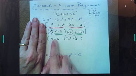 There are rare cases where this can be done, but none of those special cases will be seen here. Factoring 4 Term Polynomials using Grouping - YouTube