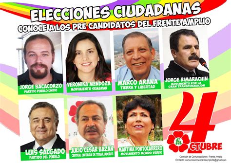 Jul 10, 2021 · este lunes 11 de enero, día en que vence el plazo para registrar las candidaturas para las próximas elecciones de abril, el frente amplio, chile digno, igualdad, representantes de organizaciones sociales (unidad social, comunidad por la dignidad, victoria popular y socialistas allendistas, entre otros) e independientes, presentaron alrededor. Pre Candidatos presidenciales del Frente Amplio ...