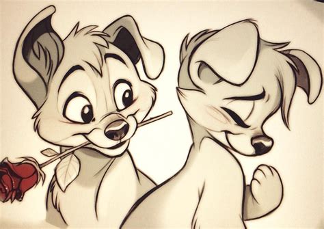 Lady and the tramp 2 coloring pages. Puppy love. | Cute drawings of love, Drawings, Love drawings