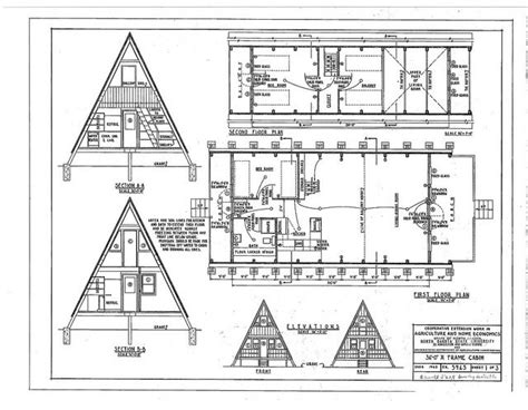 18'x24′ vacation cabin plans with large living area & front and back porches. a frame house plans free | A frame cabin plans, A frame ...