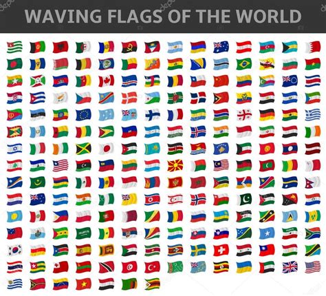 Flaggen dienen zur visuellen übertragung von informationen, ursprünglich über eine größere distanz, wie von schiff zu schiff. Wehen Flaggen der Welt — Stockvektor © noche0 #77142351
