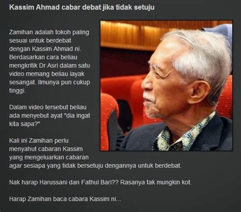 Kassim ahmad a malaysian author. The Sniper: Dewan Ulama PAS sahut cabaran debat Kassim Ahmad!