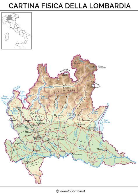 Mappa della citta di provincia regionale italia cartina politica. Cartina Muta, Fisica e Politica della Lombardia da ...