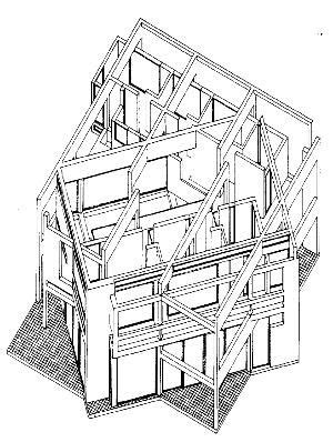 Even their sign is worked from stamped. axonometric view Peter Eisenman, House III, 1971 | Peter ...