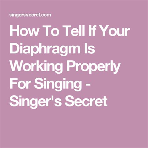 The most likely cause of not having enough air is that you're using your swallowing muscles in your singing process. How To Tell If Your Diaphragm Is Working Properly For ...