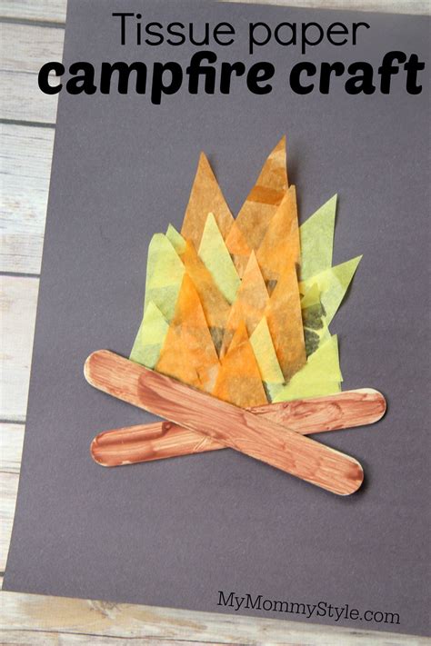 Make your kids think like a genius by giving a dose of simple camp crafts. Tissue paper campfire craft | My Mommy Style | Campfire ...