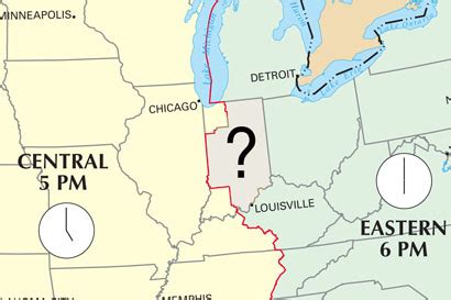 Detailed indiana time zone map. Lost States: Indiana = mc2