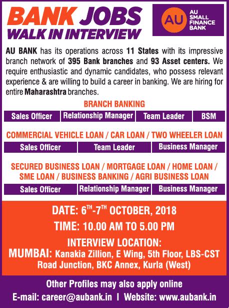 Explore latest bank jobs in mumbai for fresher's & experienced on timesjobs.com. Latest Bank Job Walk In Interview In Mumbai - Bank Western