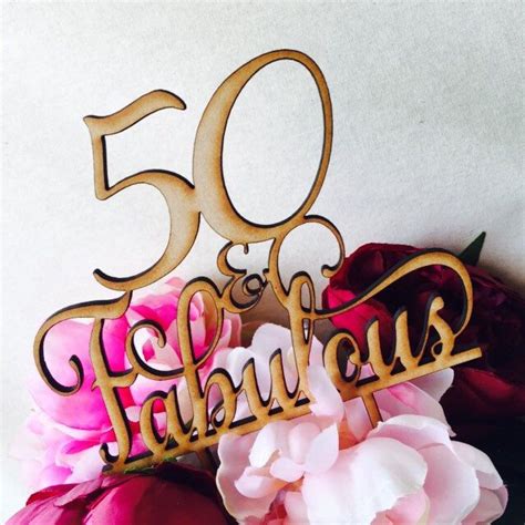 50, 50th, fifty, birthday cake topper, with decorate swirl, acrylic, au $22.50 50 & Fabulous Cake Topper 50th Birthday Cake Topper Cake ...
