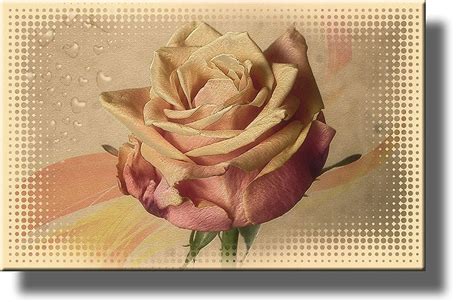 Flower wall, economy light peach w/pink blossoms 15.5 x 23.25 $9.99. Light Pink Vintage Rose Flower Picture on Stretched Canvas, Wall Art Decor Ready to Hang ...