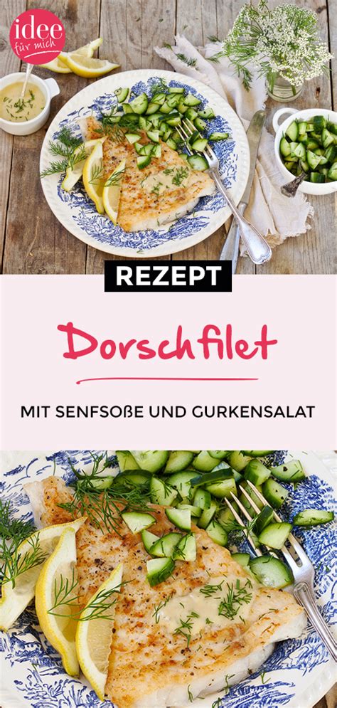 Paniertes dorschfilet mit gurkensalat und bratkartoffeln selber gekocht. Fischrezept: Dorschfilet mit Senfsoße und Gurkensalat (mit ...