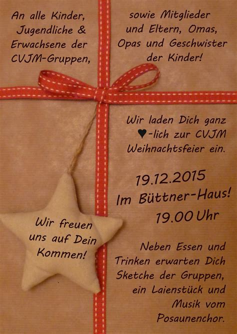 Herzliche Einladung zur CVJM Weihnachtsfeier | CVJM Simmersfeld