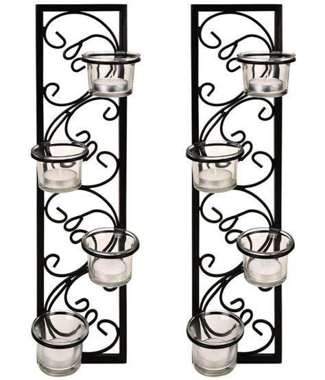 Stylishly outlined, classic wall sconce(cws) series lamps from the black steel, features an elegant lampshade design. Hosley Set of 2 Decorative Black Metal Wall Sconce - Pack ...