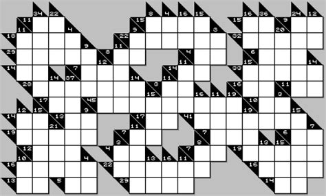 Kakuro (cross sum) puzzle is an interesting variation of crosswords. Puzzle 37: Cross Sums: zotmeister — LiveJournal