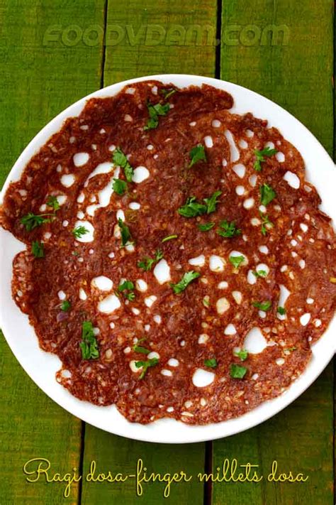 Recipe card for fermented ragi dosa recipe. Ragi dosa-Instant ragi Finger millet dosa - Foodvedam
