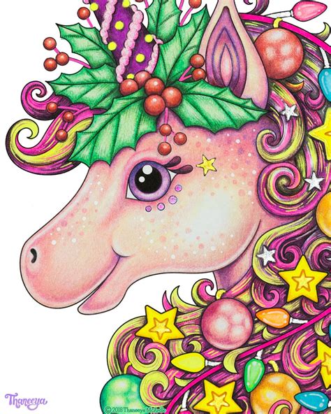 The most amazing unicorn are waiting for you! Unicorn coloring page from Thaneeya McArdle's Holiday ...