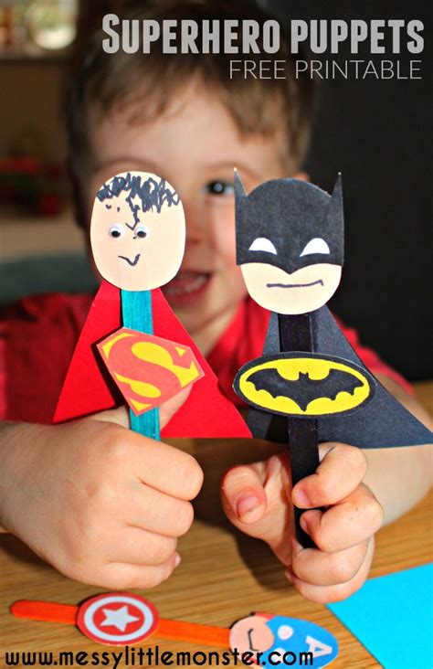 Read the text then play the game to check your understanding. Superhero Puppet Craft with Free Printable - Messy Little ...