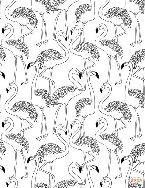 Click the button below to download and print this coloring sheet. Flamingos Pattern coloring page | Free Printable Coloring ...