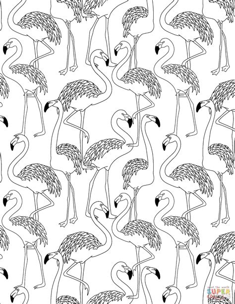 Coloring pages free thanksgiving pages printable in for. Flamingos Pattern coloring page | Free Printable Coloring ...