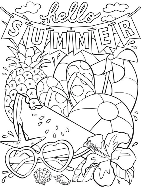 Free printable coloring pages for kids! Hello Summer Coloring Page | crayola.com