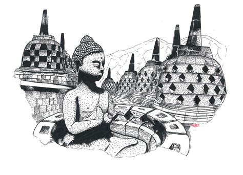 Penemuan monumen ini menarik perhatian dunia, sehingga raffles dianggap sangat berjasa karena berhasil menemukan. 10+ Ide Gambar Sketsa Borobudur - Tea And Lead