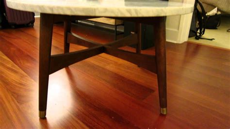 Liv round wood veneer dining table. West Elm Reeve Mid-Century Coffee Table - Marble for Sale ...