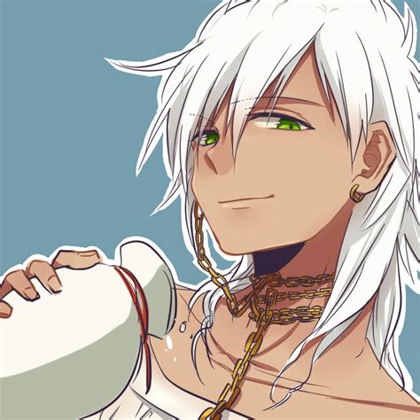 Anime boys come in all sorts of different hair colors; Dark Skin, White Hair, Male, Solo - Zerochan Anime Image Board