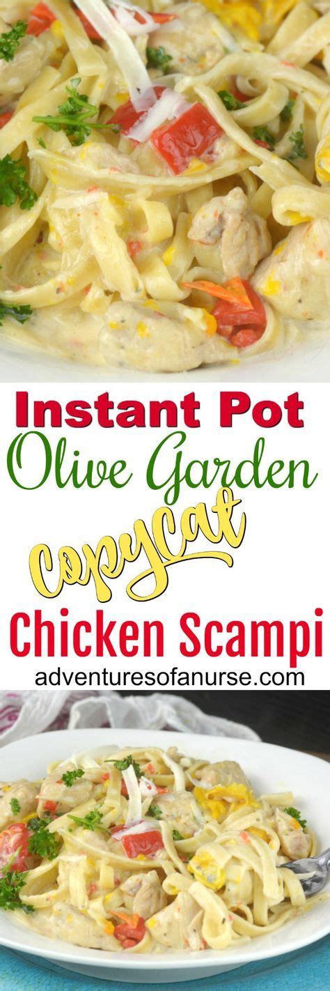 If you put a bowl of pasta and some garlic bread in front of me, it's all over. Instant Pot Olive Garden CopyCat Chicken Scampi | Chicken ...