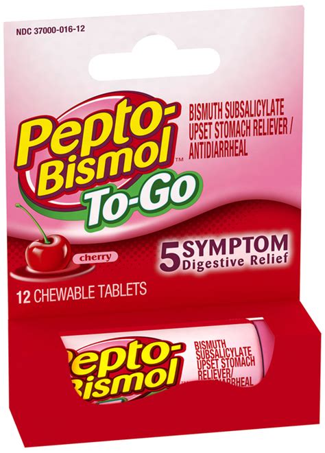 Do not use a household spoon because you may not get the correct dose. Pepto-Bismol To-Go Chewable Tablets Cherry - 12 TAB ...