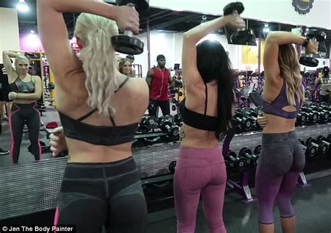 Forget monthly subscriptions and expensive gym equipment. Two Women Hit The Gym In Only Body Paint, Pasties, And ...