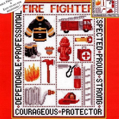 Free cross stitch patterns | tiny modernist cross stitch blog. `Fire Fighter | Cross stitch, Cross stitch for kids ...