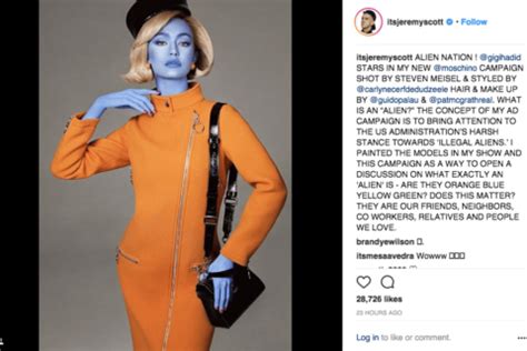 'i've wanted to be sexless and genderless since i was 17, i've been going to doctors. Jeremy Scott Transformed Gigi Hadid Into an "Illegal Alien ...