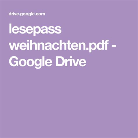 Der pass besteht aus 3 verschiedenen teilen: lesepass weihnachten.pdf - Google Drive | Google drive ...