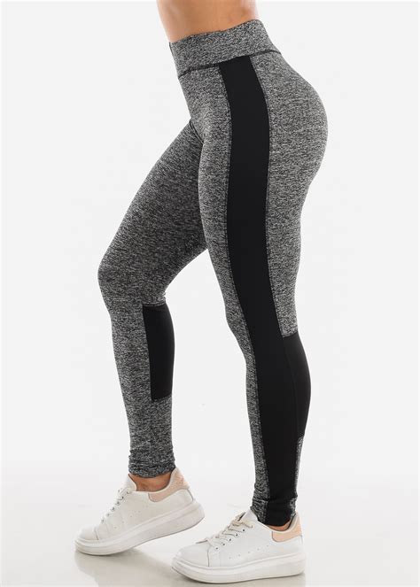 Moda Xpress - Womens Skinny Leggings Activewear Workout High Rise Grey 