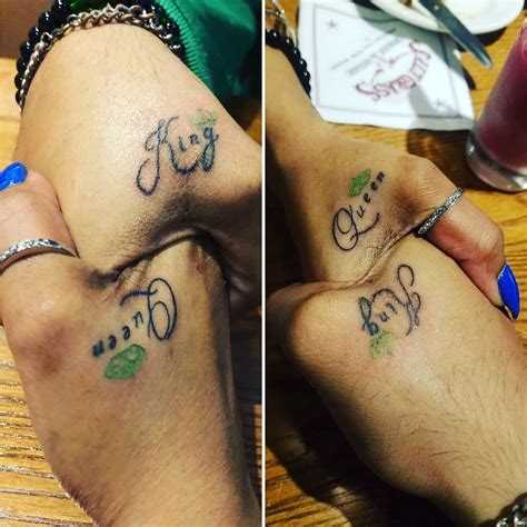 Couple matching tattoo is a very popular way to express your feelings towards each other. Black Couple Tattoo King and Queen | Couple tattoos, Black ...