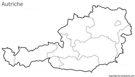 ), en forme longue la république d'autriche (en allemand : Carte vierge Autriche - AnnaCarte.com