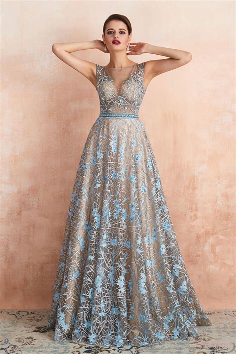 Maybe you would like to learn more about one of these? Elegant Sheer Floral Long Prom Dress with Crystals in 2020 ...