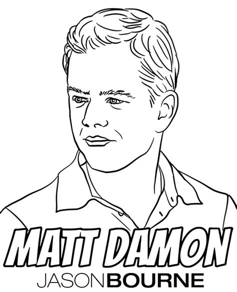 Ryans world printable coloring pages coloring kids. Matt Damon coloring page Jason Bourne coloring sheet