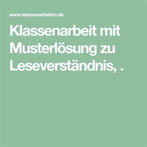 Kurzgeschichten liegen voll im trend und erfreuen sich in allen altersgruppen großer beliebtheit. Klassenarbeit mit Musterlösung zu Leseverständnis, . | Klassenarbeiten, Lesen lernen 1 klasse ...