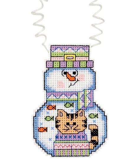 Maybe you would like to learn more about one of these? Janlynn Holiday Wizzers Snowman With Cat Counted Cross ...