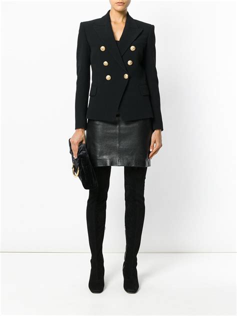 Favorite add to vintage gold spiral rope design button (20 mm). Lyst - Balmain Double-breasted Blazer With Gold Buttons in Black