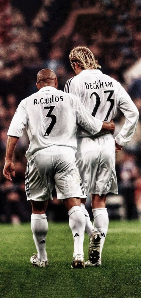 Men's white and black adidas real madrid jersey shirt, david beckham. Roberto Carlos & David Beckham Real Madrid en 2020 (con ...