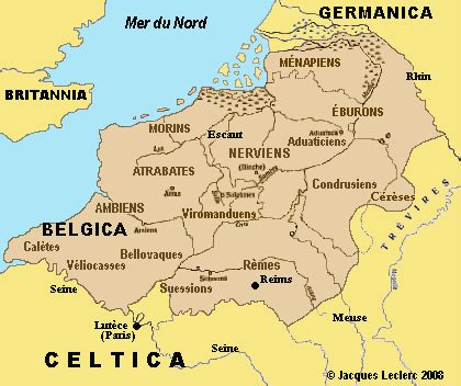 Gallia belgica, 't nôordelik dêel van gallië, ounder de romeinn verdêeld in: De Romeinen maakten in de 3e eeuw drie provincies, La ...